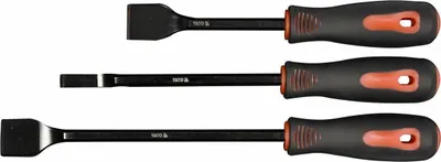 Set shpatullash për gasketë Yato YT, 3 copë, çelik CrV, dorezë ergonomike - 1