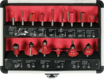 Set freza druri Yato Shaping Router Bits, 15 copë, 6 mm, në kuti alumini