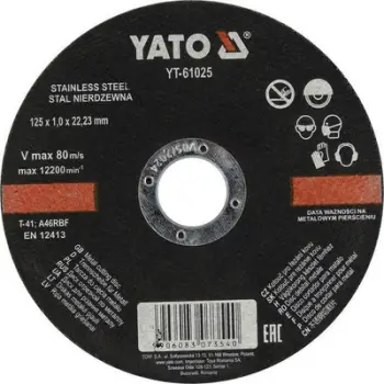 Disk Yato për prerjen e metalit, 125 x 1,0x22 mm