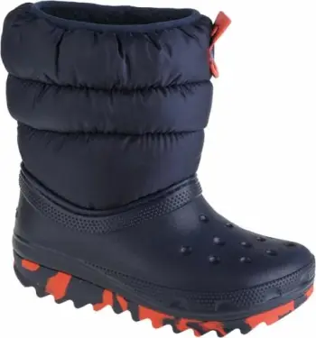 Çizme dëbore për fëmijë Crocs Classic Neo Puff, blu marine