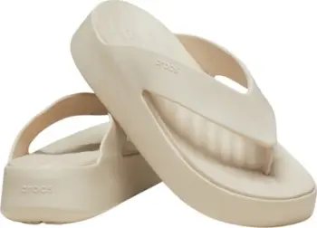Sanda plazhi Crocs Getaway Platform Flip Flop W 209410-6UR, platformë, e bezhë