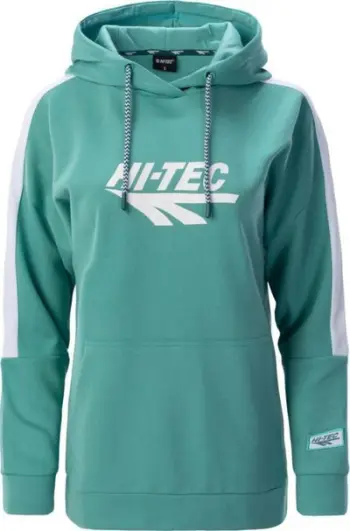 Bluzë sportive Hi-Tec Paval II W, poliester dhe pambuk, me kapuç, blu