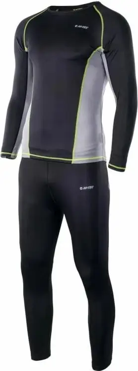 Set të brendshme termike për burra Hi Tec KAMO SET, masë XXL, e zezë gri