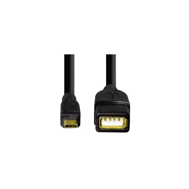 Hama USB 2.0 OTG Adapter Cable, micro plug - A socket, black, 0.15m - 6