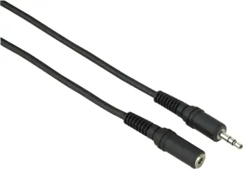 HAMA AUDIO CABLE, 3.5 MM JACK PLUG/SOCKET, STEREO, 2.5M