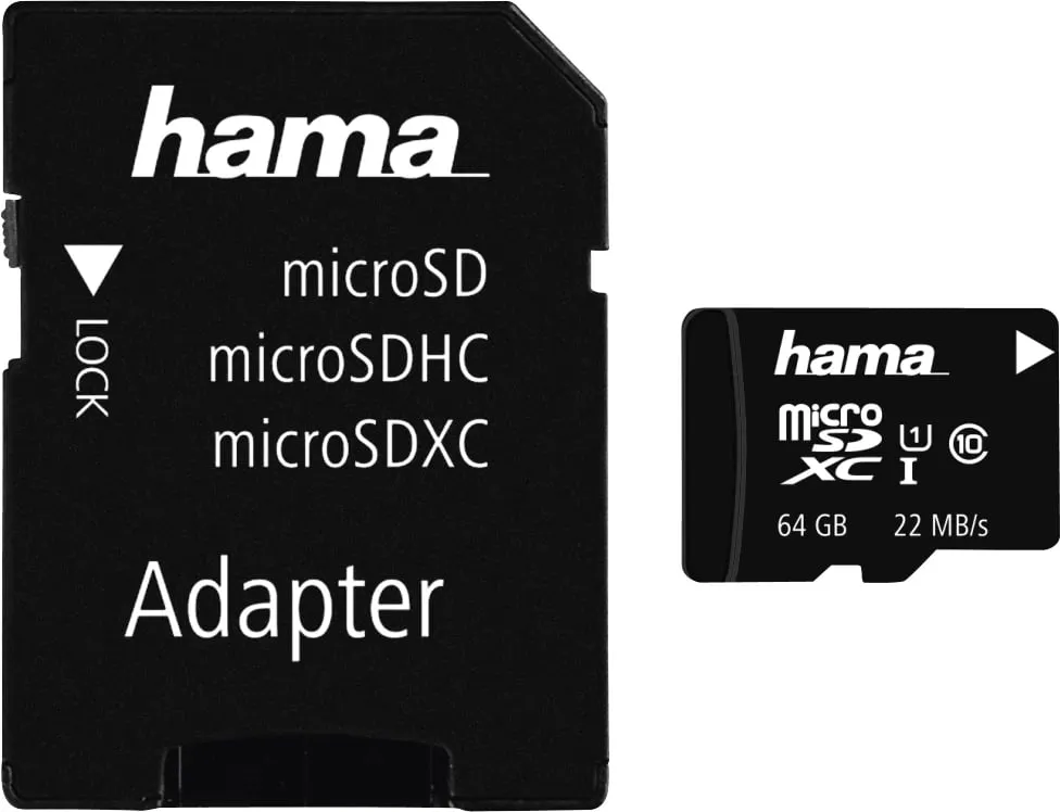Hama microSDXC 64GB Class 10 UHS-I / s + adapter 108077 - 1