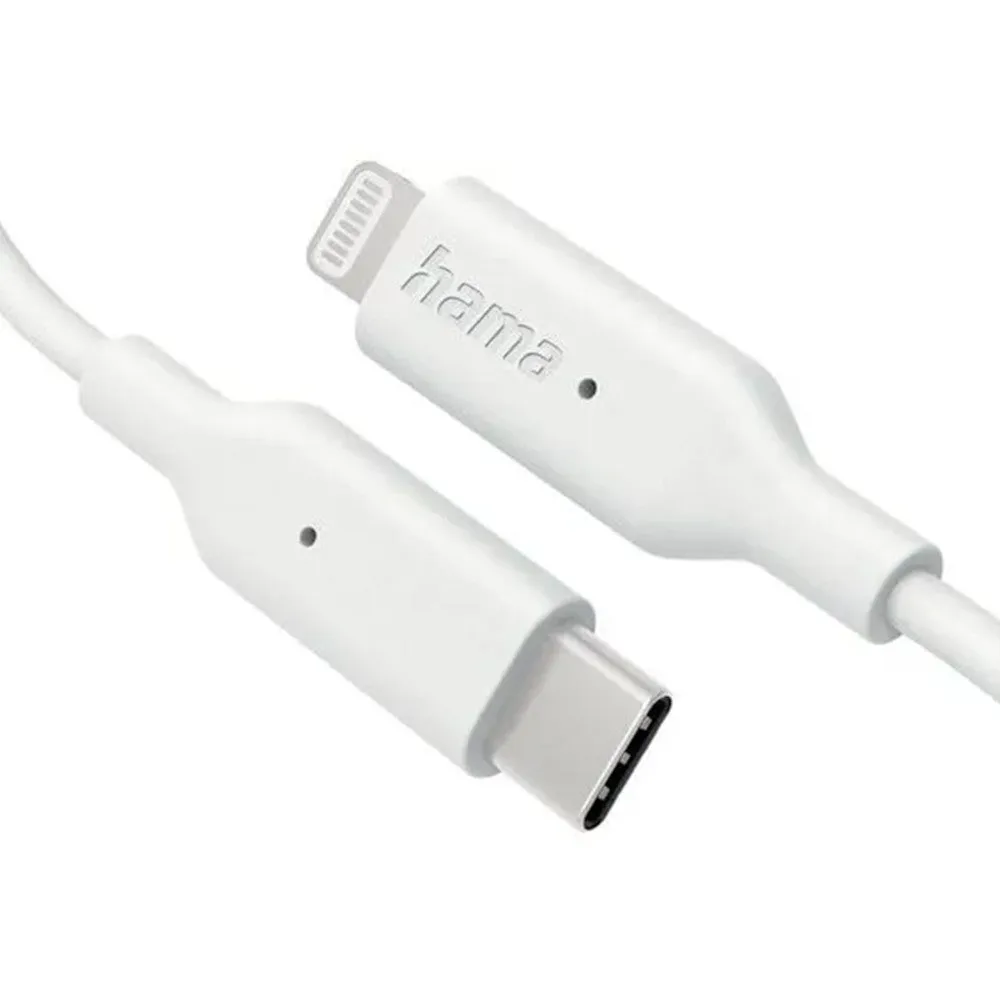 Kabllo Hama Fast Charge, USB-C në lightning, 1 m, e bardhë, 00201598 - 3