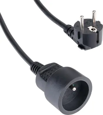 Zgjatues Hama Standard, 2m, plastikë, EU plug, i zi