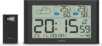 Stacion moti Hama Touch, digjital, me sensor të jashtëm, i zi