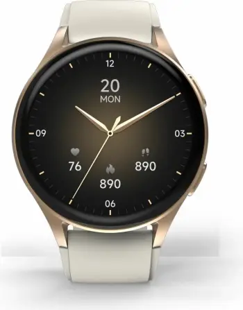 Smartwatch Hama 8900 GPS AMOLED 1.32", rrip silikoni bezhë, Gold