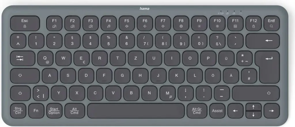 Tastierë Hama WK-500, multi-device, wireless, e zezë-gri - 1