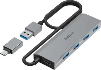 USB Hub Adapter Hama 4 Porte USB 3.1, USB Type-C, 12325