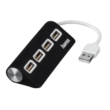 USB Hub Hama, e zezë, 12177