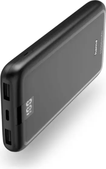 Power bank Hama "Performance 10", 10000mAh, e zezë