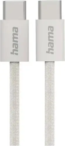 Kabllo karikimi Hama "Fabric", USB-C - USB-C, 1m, Najlon, bezhë