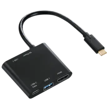 Konvertues Hama Multiport 4në1, 2x USB 3.1, HDMI dhe USB-C (data), 135729