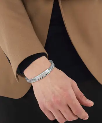 Byzylyk për meshkuj Hugo Boss Mesh 1580611, i argjendtë