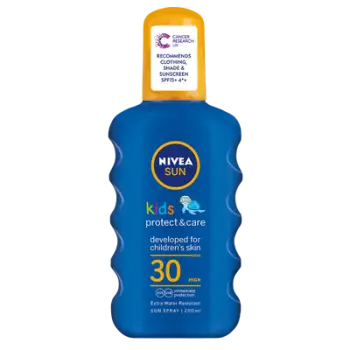 Sprej mbrojtës ndaj diellit Nivea Sun Kids Protect & Care 30 SPF, 200 ml