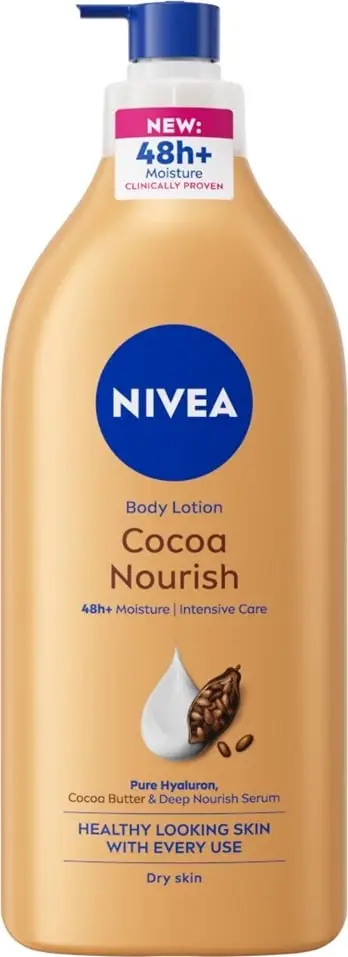 Locion trupi Nivea Cocoa Butter, 625 ml, hidratim 48 orë