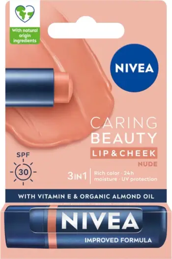 Buzëkuq për femra Nivea Caring Beauty Nourishing Lipstick 3-in-1 Nude 4.8g