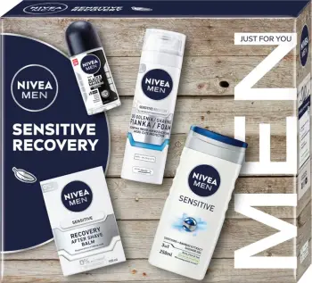 Set për meshkuj Nivea Men Sensitive Recovery Collection 4 produkte
