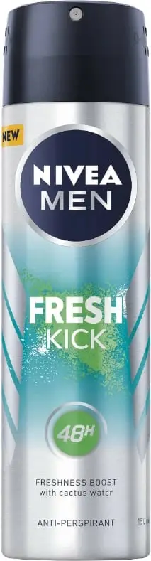Sprej antiperspirant Nivea Men, 150 ml, me ujë kaktusi, me mentol