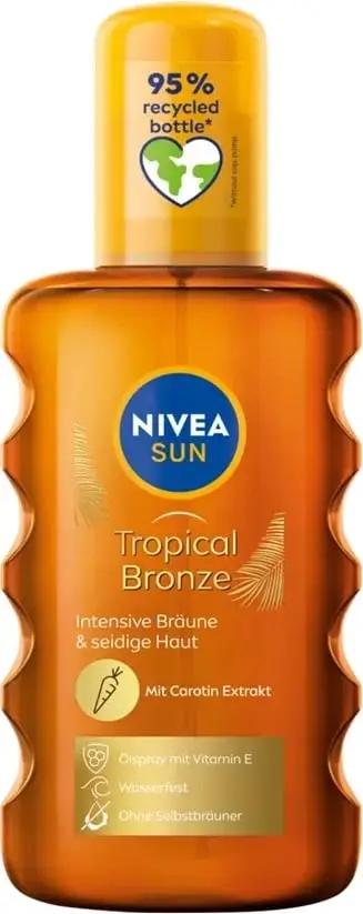 Vaj për diell Nivea Sun Carotene Sun Oil Spray SPF6 për femra, 200ml