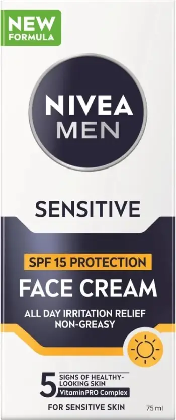 Krem fytyre për meshkuj NIvea Sensitive SPF15, 75 ml