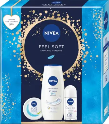 Set kozmetikash për femra Nivea Feel Soft 3 copë