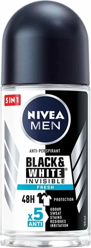 Deodorant Roll On Nivea Black&White Inisible, 50 ml - 1