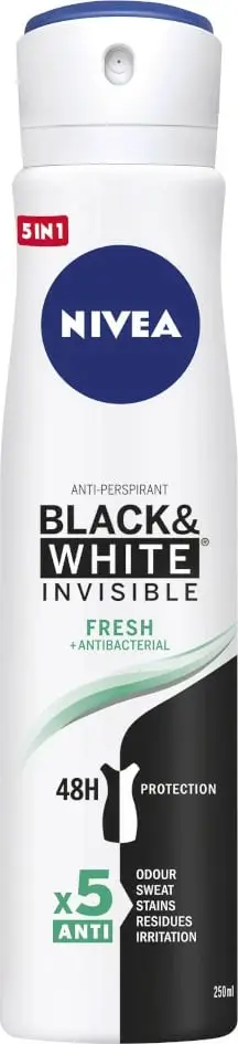 Deodorant për femra Nivea Invisible Fresh Black & White, 250 ml