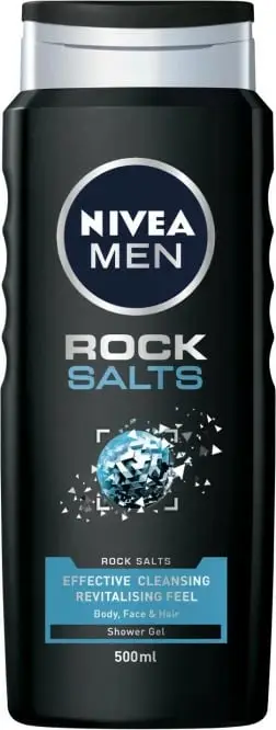 Xhel dushi për meshkuj Nivea Rock Salts, 500 ml
