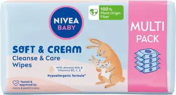 Peceta të lagura për fëmijë Nivea Baby Soft & Cream 4x57 copë