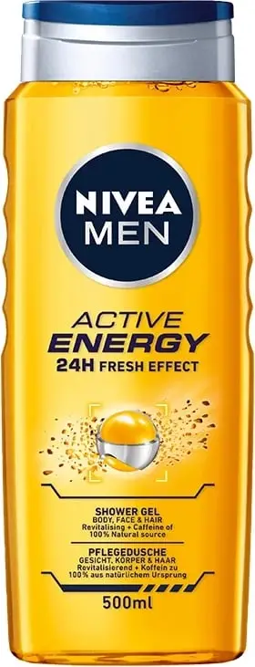 Xhel dushi për meshkuj Nivea Active Energy, 500 ml