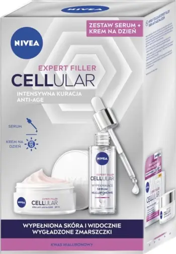 Set kremëra anti-age dhe serum për femra Nivea Cellular Expert Filler, 50ml + 30ml