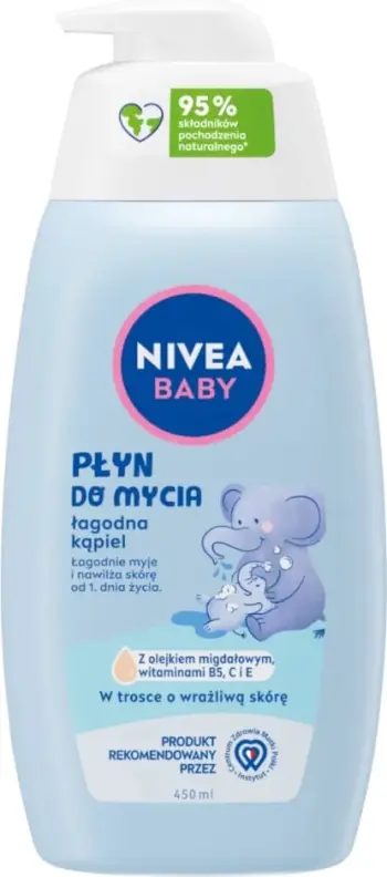 Xhel dushi për fëmijë Nivea Baby Gentle Bath Wash 450ml