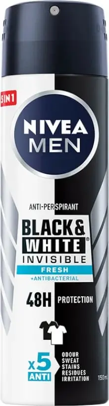 Deodorant sprej për meshkuj Nivea Invisible Fresh, 150 ml