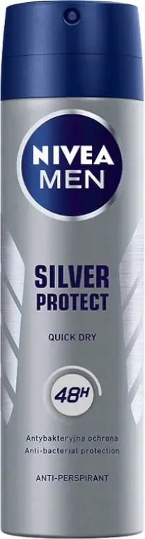 Deodorant për meshkuj Nivea Silver Protect Dynamic Power, 150ml, i hirtë