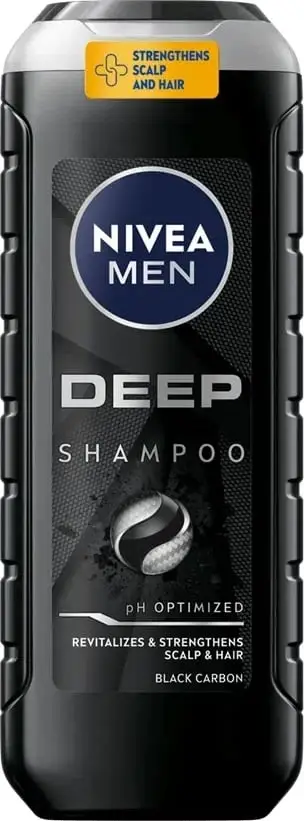 Shampo për flokë Nivea Deep Revitalizing Men, për flokë dhe skalp të yndyrshëm, 500 ml