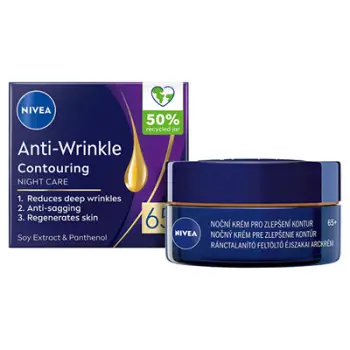 Krem nate për fytyrë Nivea Anti-Wrinkle Contouring Night Care 65+, 50 ml