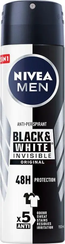 Deodorant për meshkuj Nivea Invisible Power Black & White, 150 ml