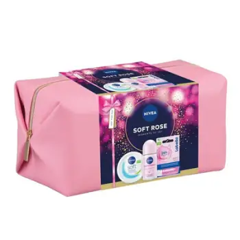 Set Nivea Soft Rose Bag, Krem për fytyrë, 75ml + Deodorant, 50ml + Balsam për buzë, 4.8 g