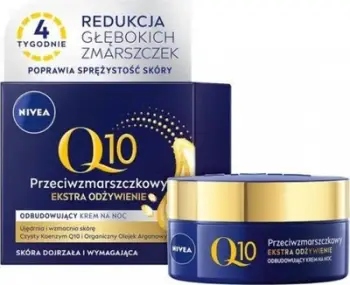 Krem nate kundër rrudhave Nivea Q10 Extra Nourishment, rigjenerues, 50ml