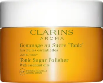 Skrab trupi Clarins Tonic Sugar Polisher, me vajra esencialë, 250g