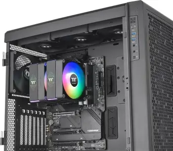 Ftohës ajri Thermaltake ASTRIA 600 ARGB, 2 ventilatorë, 12 cm, i zi