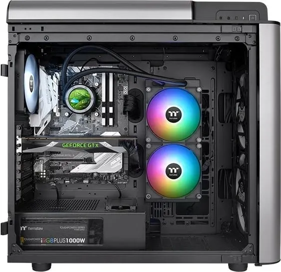 Ftohës uji për CPU Thermaltake TH280 V2 Ultra ARGB Sync, 280mm, ekran LCD, i zi - 3