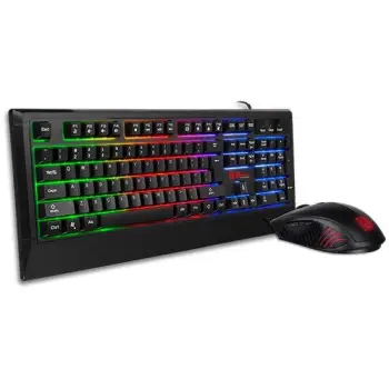 Combo (Tastierë dhe Maus) Thermaltake Challenger Combo / Me ndriçim RGB / QWERTZ Gjerman – Zezë