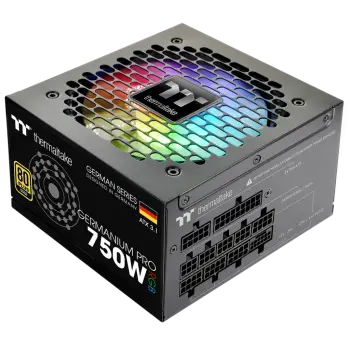 Furnizues Energjie PSU Thermaltake Germanium Pro RGB 750W ATX Power Supply / Fully Modular / 80+ Gold / RGB Lighting – Zezë