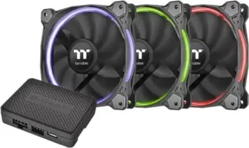 Ventilator PC Thermaltake Riing 14 RGB, set 3 copë, 140mm, me hub, i zi