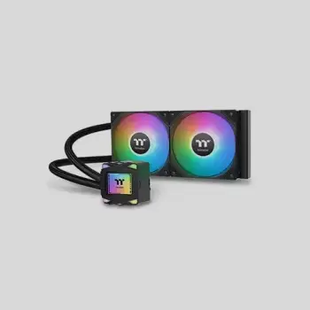 Ftohës me lëng Thermaltake LA240 ARGB, 2x120mm, për pllakë amë, i zi